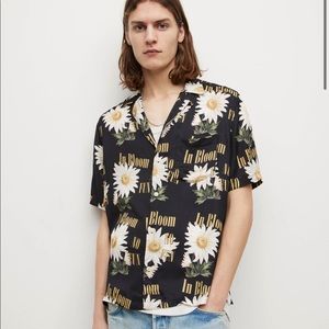 ALLSAINTS No Fun Jet Black Short Sleeve Viscose Shirt